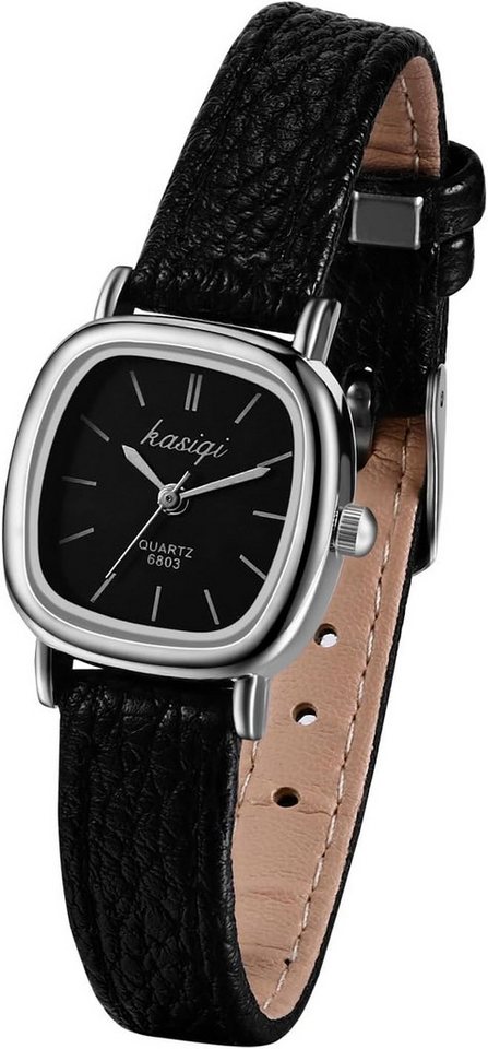 JewelryWe mit Quadrat Zifferblatt,Klassisch Zeitlos Einfach Analog Quarz Armband Watch, Damen Uhren Leder Band Slim Uhr Frauen Kleid Mode wasserdichte von JewelryWe