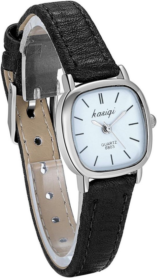 JewelryWe mit Quadrat Zifferblatt,Klassisch Zeitlos Einfach Analog Quarz Armband Watch, Damen Uhren Leder Band Slim Uhr Frauen Kleid Mode wasserdichte von JewelryWe