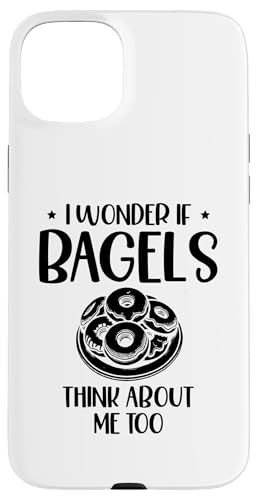 Hülle für iPhone 15 Plus I Wonder If Bagels Think About Me Too Bagel Jüdisches Brot von Jewish Bagel Bread Lover Gifts