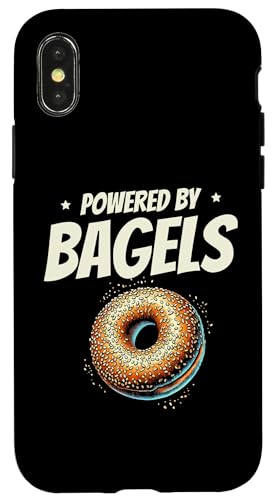 Hülle für iPhone X/XS Powered By Bagels Bagel Jüdischer Brot-Snack von Jewish Bagel Bread Lover Gifts