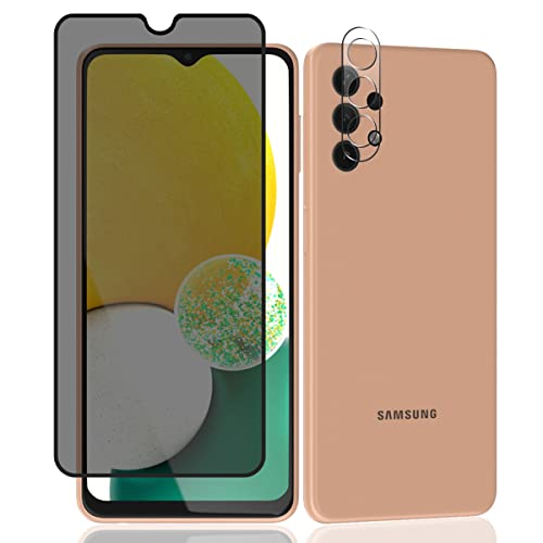 Jewloofa Schutzfolie für Galaxy A13 Privacy Panzer Schutz Glas, 1 Stück Anti Spähen Privatsphäre Sichtschutzfolie und 1 Stück Kameraschutz, 9H/Blasenfrei, Anti-Spy Panzerfolie für Galaxy A13 von Jewloofa