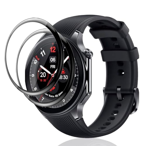 Jewloofa Schutzfolie für OnePlus Watch 2 Panzer Schutz Glas [2 Stück], 9H/HD Displayschutz/Bläschenfrei, Panzerfolie für OnePlus Watch 2 von Jewloofa