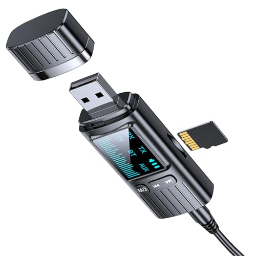 Auto-Audio-Receiver – -Verstärker mit Audio-Adapter | Multifunktionale Empfänger Audiosender Bidirektional | Tragbarer 5.4-Audio-Adapter mit LED-Anzeige für -Stereo-Smartphone von Jextou