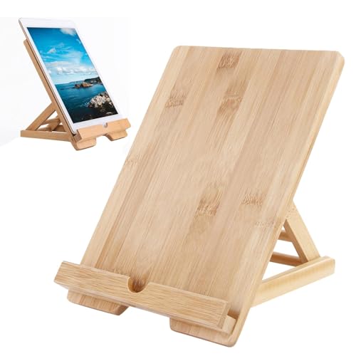 Tablet-Halter Für Den Schreibtisch – Tablet-Halter Für Den Schreibtisch | Klappbarer Buchhalter Aus Holz, Buchablage, Leseablagehalter Mit Ladeloch, Desktop-Handy-Ständer, Tablet-PC, Lehrbuch/Musikdok von Jextou