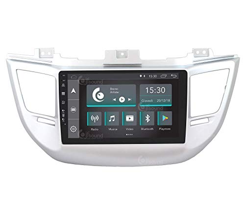 Costum fit Autoradio für Hyundai Tucson Android GPS Bluetooth WiFi Dab USB Full HD Touchscreen Display 9" Easyconnect von Jf Sound car audio system