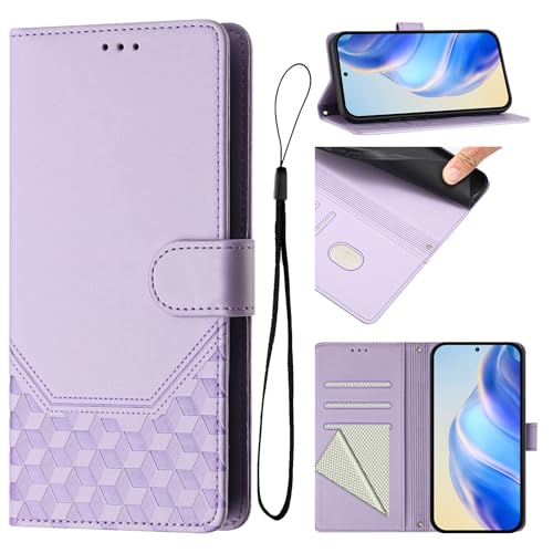 Jiajihua Hülle Kompatibel mit Itel S18,Kompatibel mit Itel Vision 5 Magnetischer Verschluss Flip Stand Kartenschlitz【Eingebaute TPU-Schale】 Purple von Jiajihua