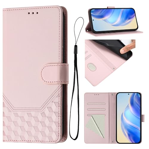 Jiajihua Hülle Kompatibel mit Tecno Spark Go 2025,Kompatibel mit Tecno Spark Go 1 / Pop 9 Magnetischer Verschluss Flip Stand Kartenschlitz【Eingebaute TPU-Schale】 Pink von Jiajihua