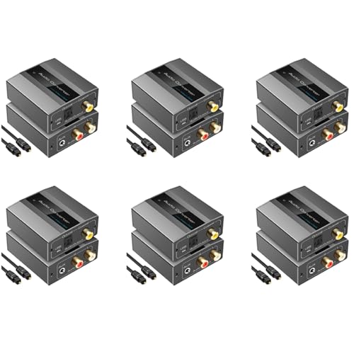 Jialouboo 6 x Analog-zu-Digital-Audio-Konverter zu optisch mit optischem Kabel, Audio-Digital-Toslink- und Koaxial-Audio-Adapter von Jialouboo