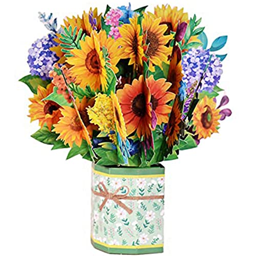 Jialouboo -Up-Blumenstrauß-GrußKarten für Mama, Papierblumen-Up-Karte 3D-Geburtstagskarten Muttertagsgeschenke für Frauen D von Jialouboo