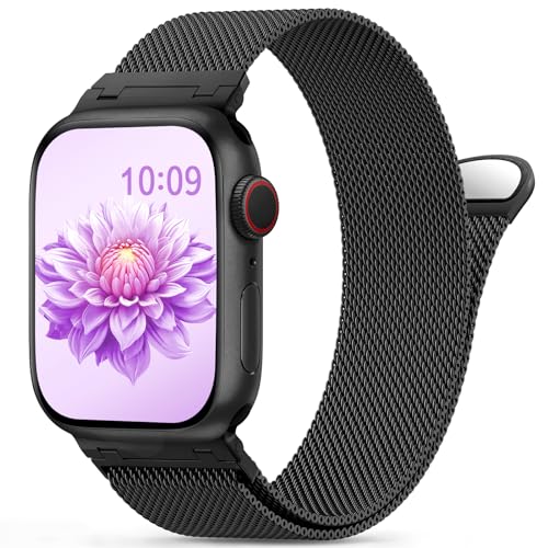 Jiamus Milanese Armband Kompatible mit Apple Watch Armband 41mm 40mm 38mm 42mm(Series 10) für Damen Herren.Magnetisch Edelstahl Armbänder für iWatch Series 9 SE 8 7 6 5 4 3 2 1 Ultra/Ultra 2 von Jiamus