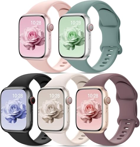 Silikon Armbänder Kompatibel mit Apple Watch-Armband 44 mm 45 mm 46 mm 49mm 42 mm (Serie 10) Damen und Herren Sport Armbändern für iWatch Serie 10 9 8 7 6 5 4 3 2 1 SE von Jiamus