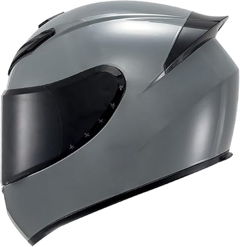 Integraler Motorradhelm, Motorrad-Rollerhelm Mit Doppelvisier, ECE-Geprüft B,M/(54~56cm) von JianJud