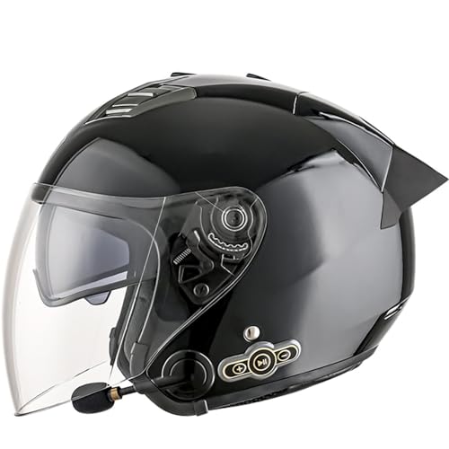 Motorradhelm mit Bluetooth, Integralhelm mit Sonnenblende Mopedhelm ECE Zertifiziert für Damen Herren mit Eingebautem Mikrofon Vollvisierhelm C,XXL/(63~64cm) von JianJud