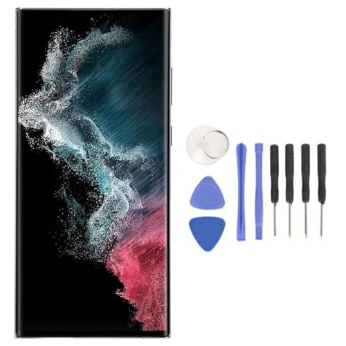 Für Galaxy S22 Ultra 5G SM S908U Bildschirmersatz mit Rahmen und Reparatursatz, 6,7-Zoll-Bildschirm 500ppi AMOLED-Touchscreen-Digitizer-Baugruppe, Telefonbildschirm-Ersatzsatz von Jiawu