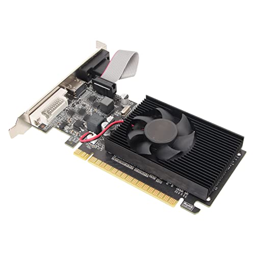 Jiawu Grafikkarte, GT 210 1G DDR3 64 Bit Computer-Grafikkarte für Gaming, Video-Grafikkarte für PCI Express 2.0 X 16 mit HDMI, VGA, DVI-Ausgangsschnittstelle, Unterstützt Laptop Connect von Jiawu