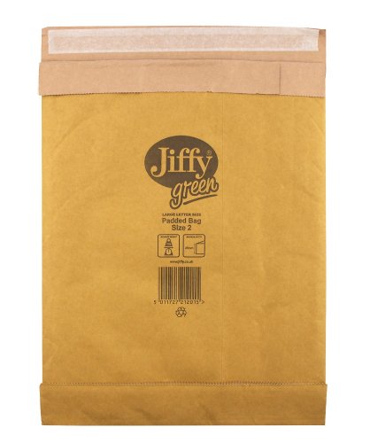 Jiffy Gepolsterte Versandtasche (Größe 2, 195 x 280 mm, 100% Papier) 100 Stück von Jiffy