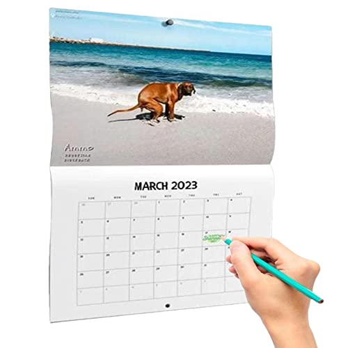 Jildouf Hundehaufen-Kalender - Monatlicher Tischkalender 2023 Lustiger Geschenkkalender | Wand- und Tischkalender 8,27 x 5,83 Zoll mit monatlichen Anzeigen, Erinnerungen von Jildouf