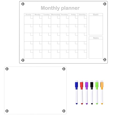 Magnetischer Wochenplaner - Notiz Acryltafel für Plan,Magnetisches Whiteboard aus Acryl, trocken abwischbare Magnettafel für Kühlschrank, Zuhause, Schule, Büros Jildouf von Jildouf