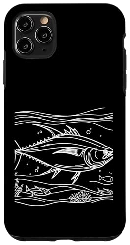 Hülle für iPhone 11 Pro Max Line Art Fish Aquarist & Ichthyologe Atlantic Bluefin Tun von Jimbeels