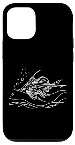 Hülle für iPhone 12/12 Pro Line Art Fish & Ichthyologist Ghost Knifefish von Jimbeels