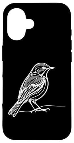 Hülle für iPhone 16 Line Art Bird & Ornithologist Cerulean Warbler von Jimbeels