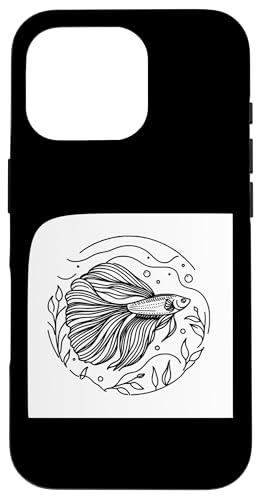 Hülle für iPhone 16 Pro Line Art Fish Aquarist & Ichthyologe Betta Fish von Jimbeels