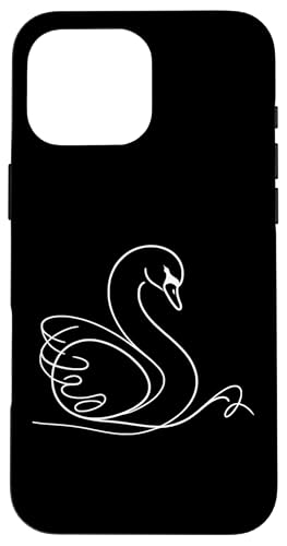 Hülle für iPhone 16 Pro Max Line Art Bird & Ornithologist Trompeter Schwan von Jimbeels