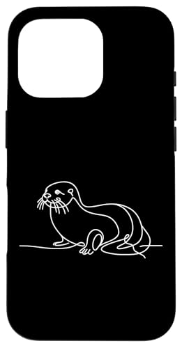 Hülle für iPhone 16 Pro Riesiger Otter Otter Linienkunst Säugetier Kunst Marine Biologe von Jimbeels