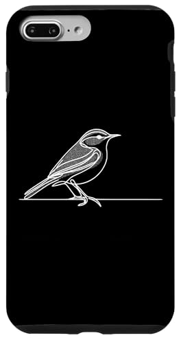 Hülle für iPhone 7 Plus/8 Plus Line Art Bird & Ornithologe Olivensänger von Jimbeels