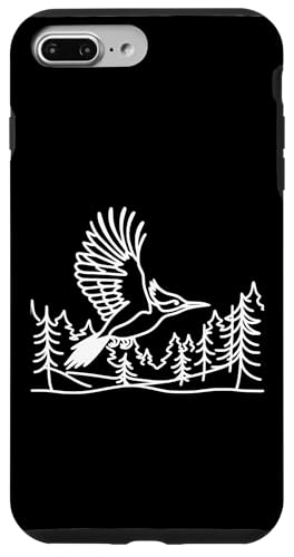 Hülle für iPhone 7 Plus/8 Plus Line Art Vogel & Ornithologist Pileated Specht von Jimbeels