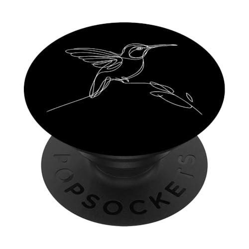 Line Art Bird & Ornithologist Bee Kolibri PopSockets Klebender PopGrip von Jimbeels