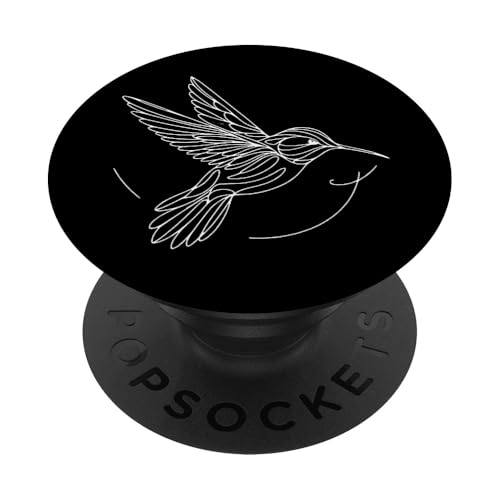 Line Art Bird & Ornithologist Costa's Kolibri PopSockets Klebender PopGrip von Jimbeels