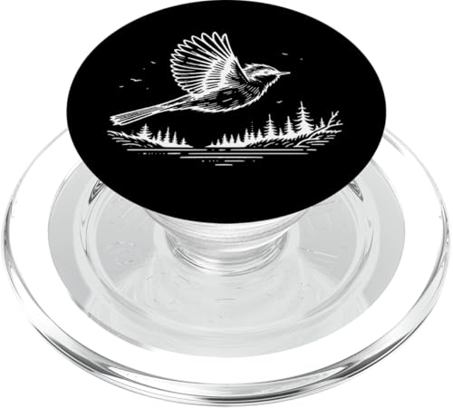 Line Art Bird & Ornithologist Eastern Phoebe PopSockets PopGrip für MagSafe von Jimbeels