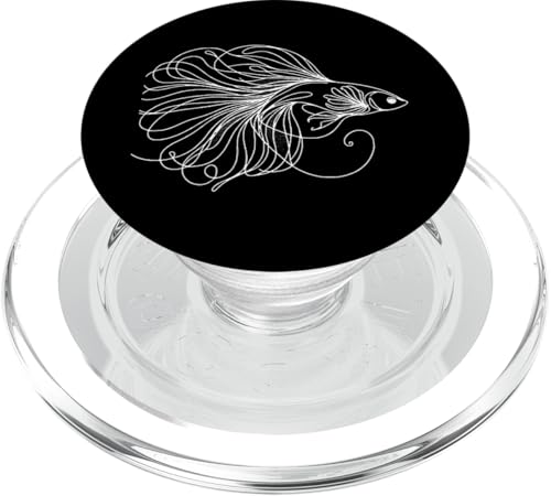 Line Art Einfache Zeichnung Kunstwerk Fancy Guppy Aquarium Fish PopSockets PopGrip für MagSafe von Jimbeels