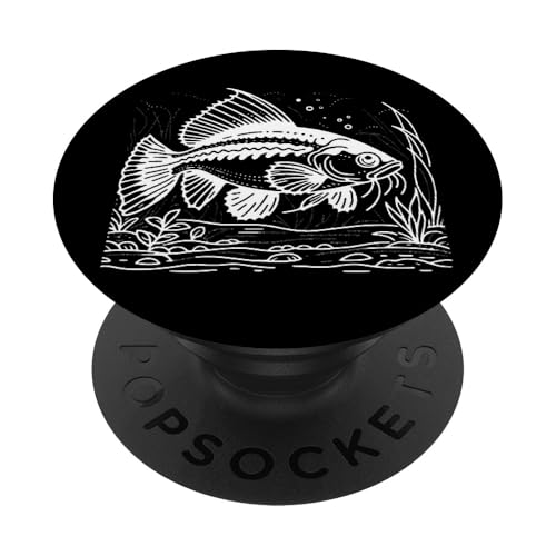 Line Art Fisch- und Ichthyologe Bitterling PopSockets Klebender PopGrip von Jimbeels