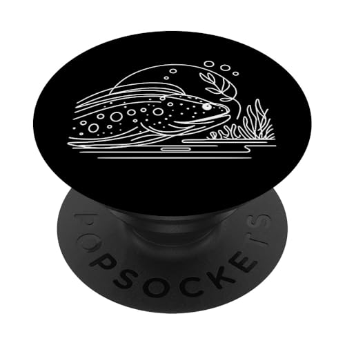 Line Art Fisch & Ichthyologen Juwel Muräne PopSockets Klebender PopGrip von Jimbeels