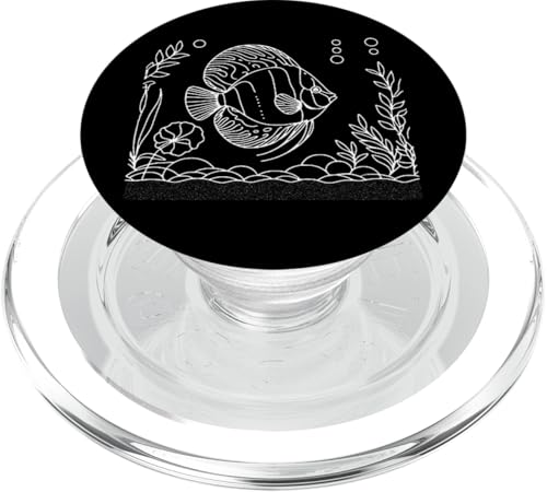 Line Art Fish Aquarist & Ichthyologe Discus PopSockets PopGrip für MagSafe von Jimbeels