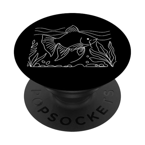 Line Art Fish & Ichthyologe Cory Wels PopSockets Klebender PopGrip von Jimbeels