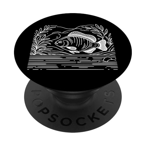 Line Art Fish & Ichthyologe Golden Dorado PopSockets Klebender PopGrip von Jimbeels