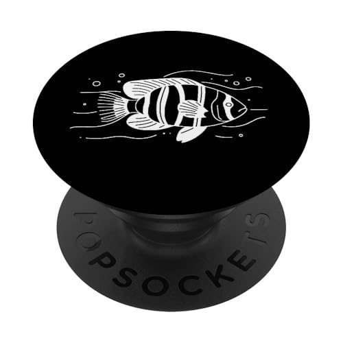 Line Art Fish & Ichthyologist Painted Comber PopSockets Klebender PopGrip von Jimbeels