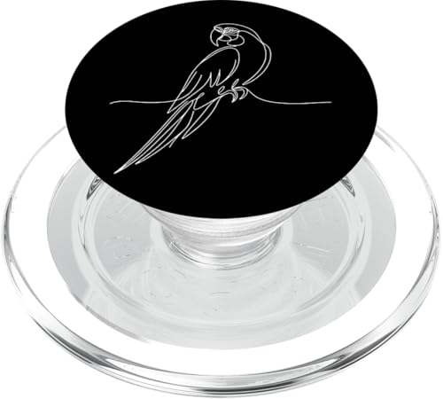 Line Art Vogel-Ornithologe Ara PopSockets PopGrip für MagSafe von Jimbeels