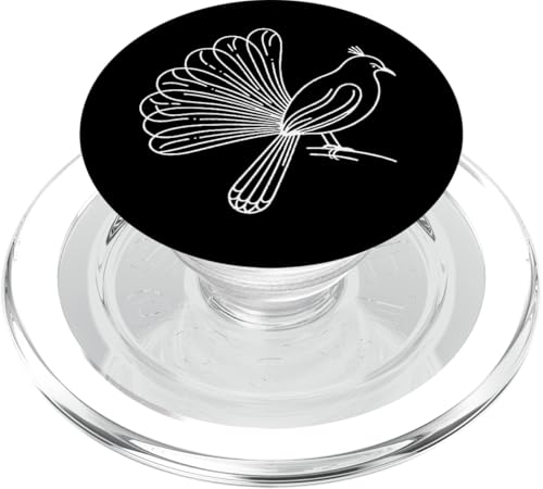 Line Art Vogel- und Ornithologe Albert'S Lyrebird PopSockets PopGrip für MagSafe von Jimbeels