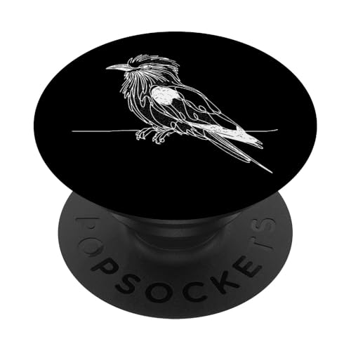 Line Art Vogel- und Ornithologisten-Abessinierroller PopSockets Klebender PopGrip von Jimbeels