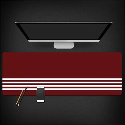 Gaming Mauspad XXL 1200x600x3mm Große Mauspad,mit Vernähte Kanten Schreibtischunterlage,Waschbares Tastaturpad,Verbessert Präzision und Geschwindigkei für PC,Laptop (Rote weiße Linie) von Jinmer