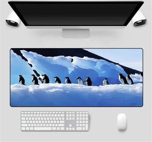 Pinguin Tier Mauspad Gaming,700x400x3mm XXL Mousepad,rutschfeste Gummi Mäusepads,Großer Erweiterter Schreibtisch Mouse Pad für Tastatur,PC,Laptop von Jinmer