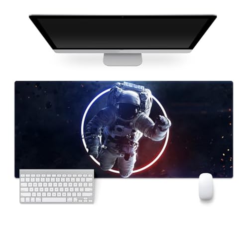 Weltraum-Astronaut Mauspad Gaming,800x300x3mm XXL Mousepad,rutschfeste Gummi Mäusepads,Großer Erweiterter Schreibtisch Mouse Pad für Tastatur,PC,Laptop von Jinmer