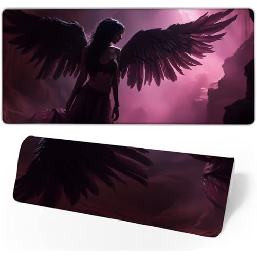 Gaming Mauspad Flügel Mauspad Groß, Schreibtischunterlage Engel Mousepad XXL 1500x800x3mm, Mouse Pad Rutschfest & Wasserdicht Verbessert Präzision und Geschwindigkeit, Gaming-Mauspads für PC JC-890 von Jinycoon