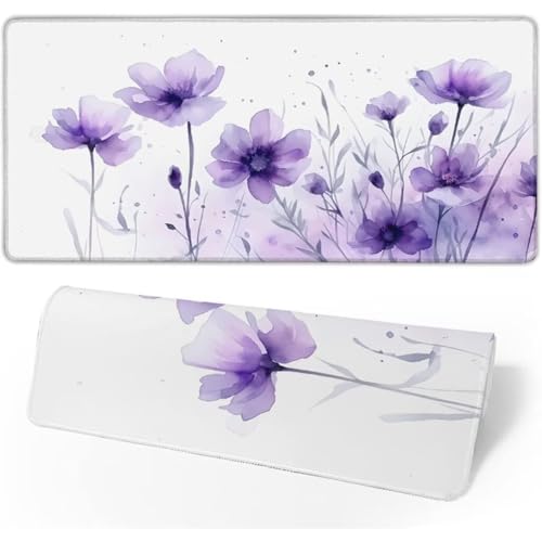 Gaming Mauspad Lila Mauspad Groß, Schreibtischunterlage Blume Mousepad XXL 1000x500x3mm, Mouse Pad Rutschfest & Wasserdicht Verbessert Präzision und Geschwindigkeit, Gaming-Mauspads für PC JC-884 von Jinycoon