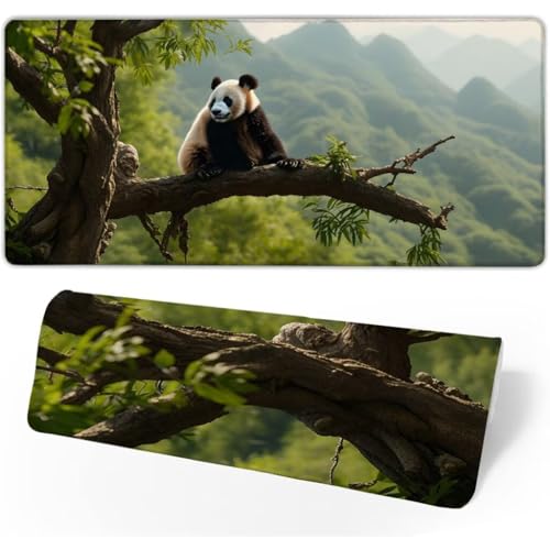 Gaming Mauspad Panda Mauspad Groß, Schreibtischunterlage Baum Mousepad XXL 1400x600x3mm, Mouse Pad Rutschfest & Wasserdicht Verbessert Präzision und Geschwindigkeit, Gaming-Mauspads für PC JC-804 von Jinycoon