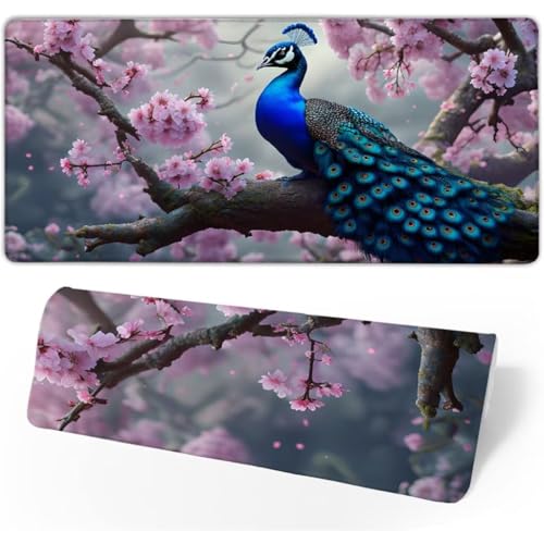 Gaming Mauspad Pfau Mauspad Groß,Schreibtischunterlage Feder Mousepad XXL 600x300x3mm,Mouse Pad Rutschfest & Wasserdicht Verbessert Präzision und Geschwindigkeit,Gaming-Mauspads für PC,Geschenk JC-496 von Jinycoon